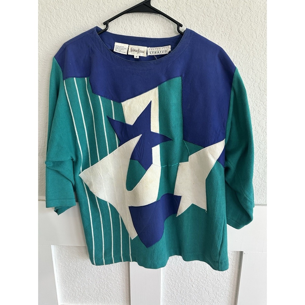 Vtg Shirt Top, Neiman Marcus, Abby Rose for Strategy M 80s 90s Bold Colors